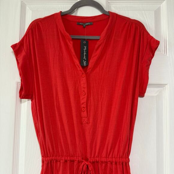 Michael Stars New Amelia Women's Red Shirt Dress Size Medium - Picture 4 of 15